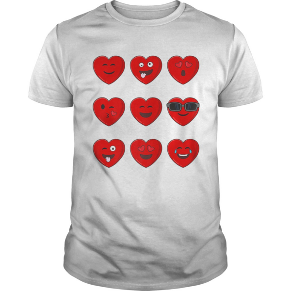 Heart Emojis Valentines Day Funny Emoticons Boys Girls Kids shirt