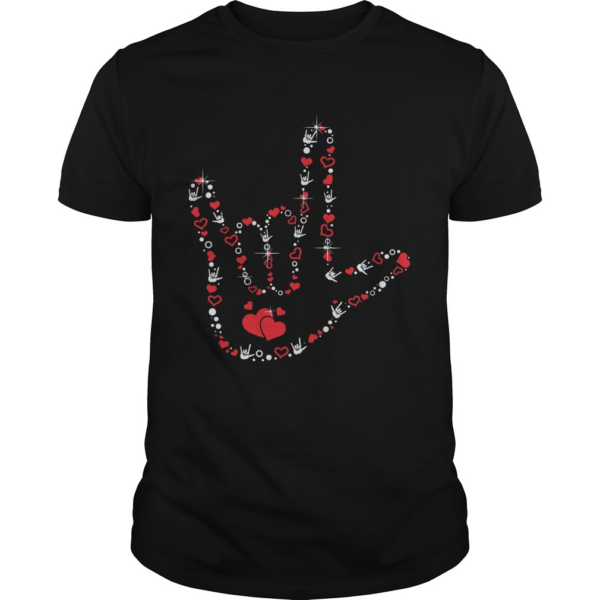 Heart Love ASL Deaf Pride Valentines Day shirt