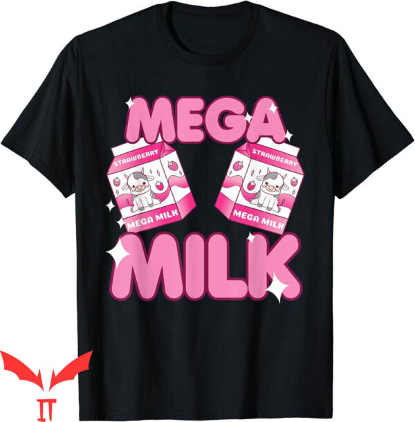 Mega Milk T-Shirt Strawberry Otaku Anime Hentai Fan Girl