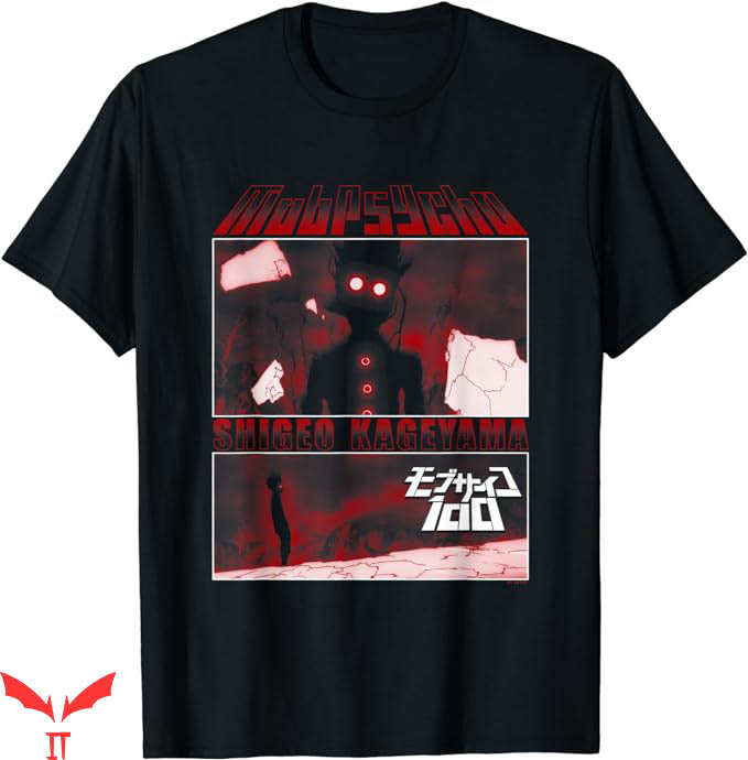 Mob Psycho Monkey T-Shirt 100 Black Red Panels T-Shirt Mob Psycho Monkey T-Shirt 100 Black Red Panels T-Shirt