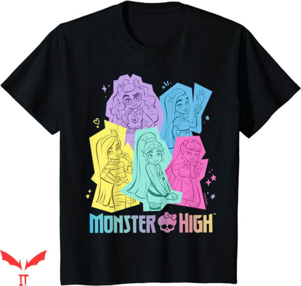 Monster High T-Shirt Pastel Character Group T-Shirt Trending
