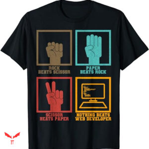 Paper Rock Scissors T-shirt Web Developer Coder