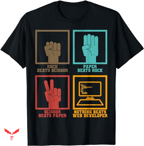 Paper Rock Scissors T-shirt Web Developer Coder Paper Rock Scissors T-shirt Web Developer Coder