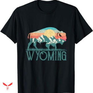 State Of Wyoming T-shirt Bison Buffalo Retro