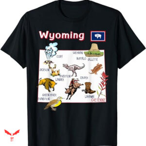 State Of Wyoming T-shirt Map Of Wyoming State
