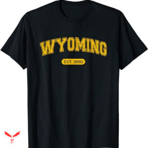 State Of Wyoming T-shirt Retro School Style Wyoming