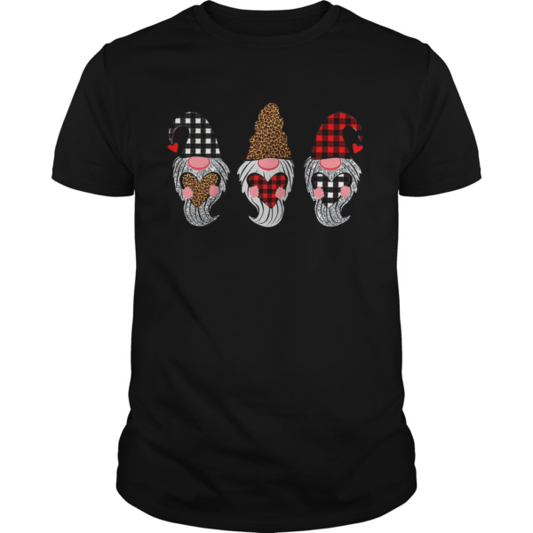 Three Gnomes Holding Hearts Leopard Valentines Day shirt