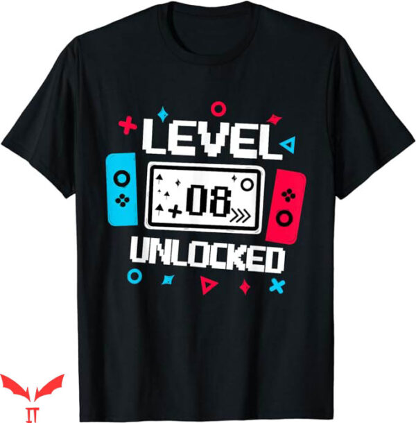 Video Game T-Shirt Level 8 Unlocked Gamer Trending