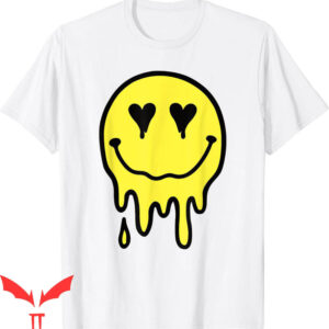 Yellow Smiley T-Shirt 70s Heart Eyes Melting Yellow Smile
