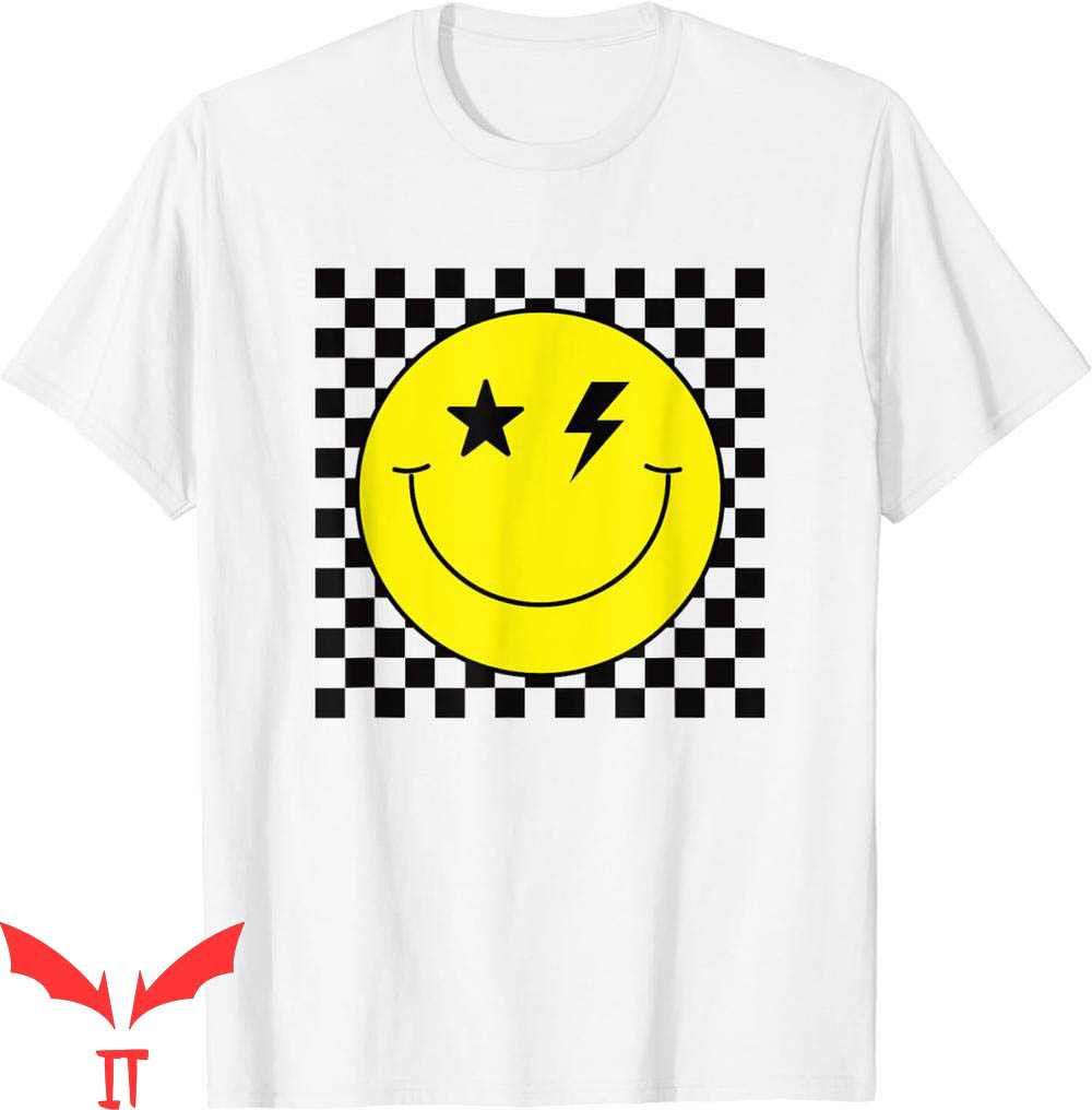 Yellow Smiley T-Shirt Checkered Lightning Eyes Yellow Smile Yellow Smiley T-Shirt Checkered Lightning Eyes Yellow Smile