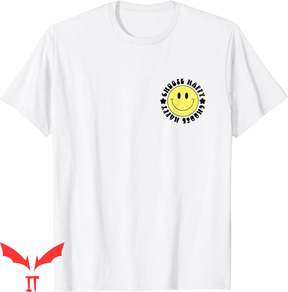 Yellow Smiley T-Shirt Choose Happy 70s Yellow Smile Face Yellow Smiley T-Shirt Choose Happy 70s Yellow Smile Face