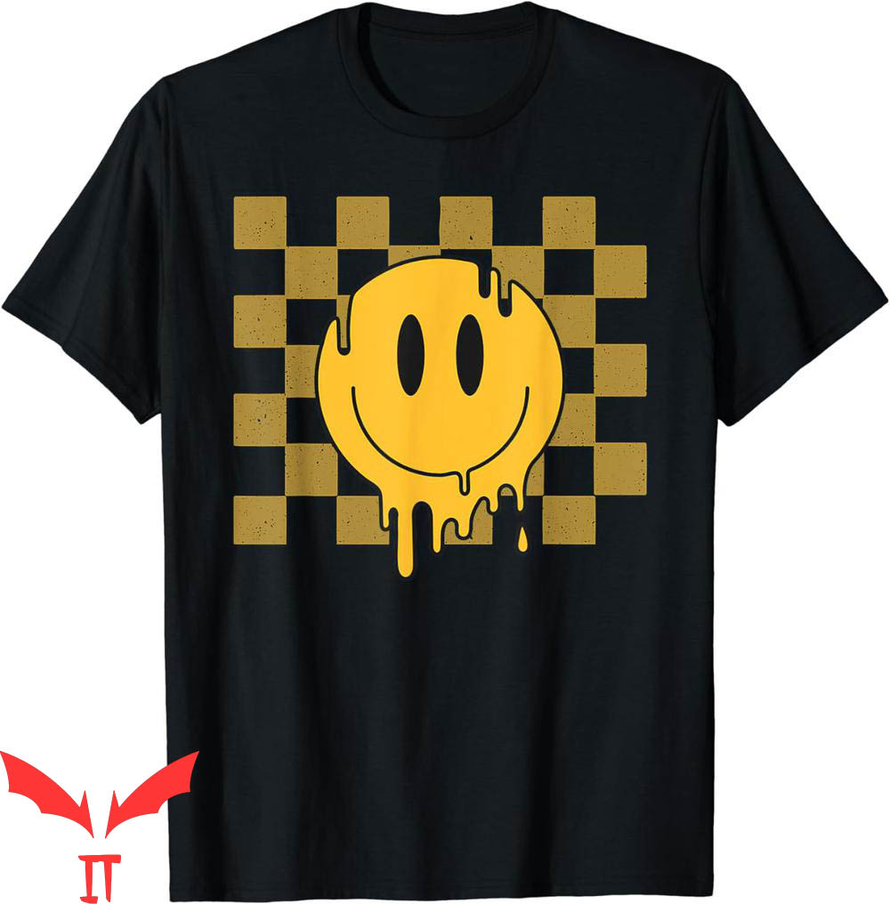 Yellow Smiley T-Shirt Cute Retro Happy Face Checkered Yellow Smiley T-Shirt Cute Retro Happy Face Checkered