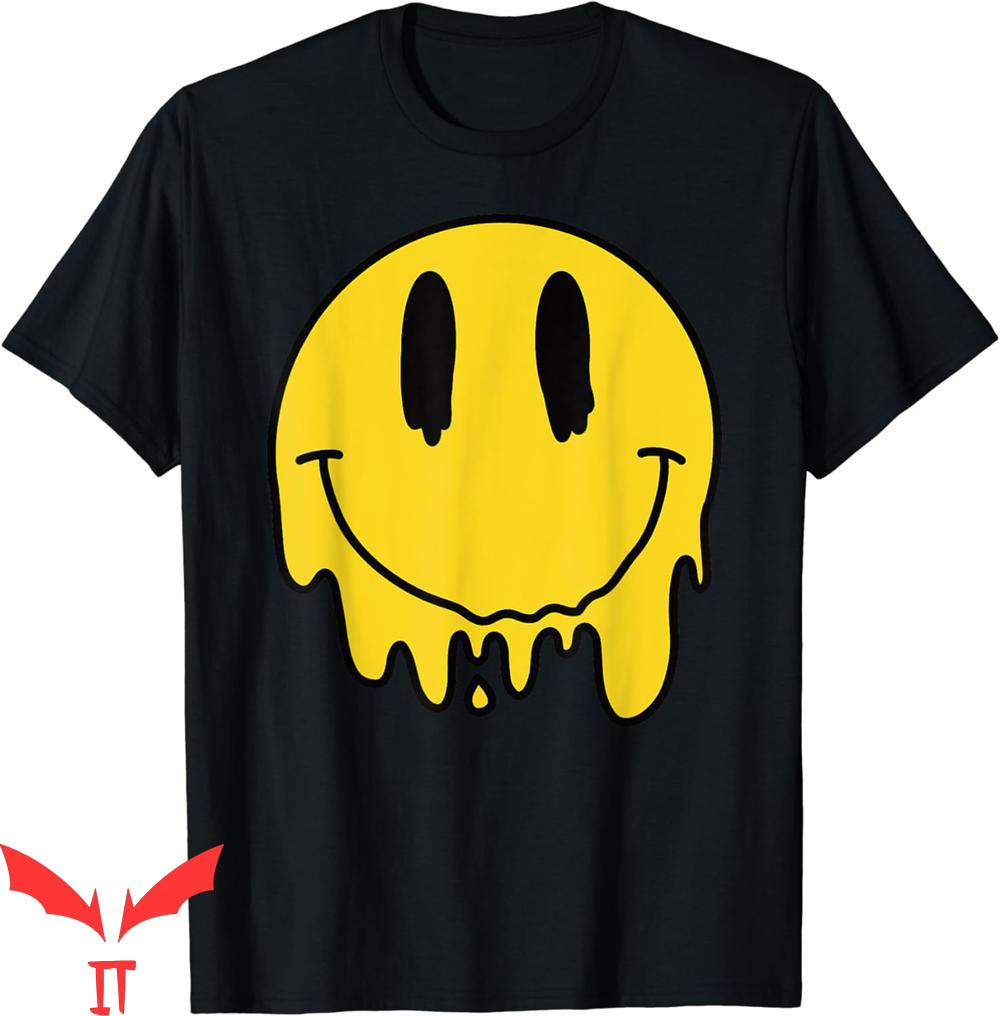 Yellow Smiley T-Shirt Smiling Melted Dripping Face Cute Yellow Smiley T-Shirt Smiling Melted Dripping Face Cute