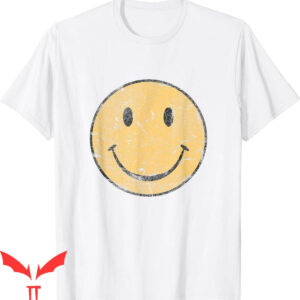 Yellow Smiley T-Shirt Vintage Face 70’s Vibe Yellow Smile