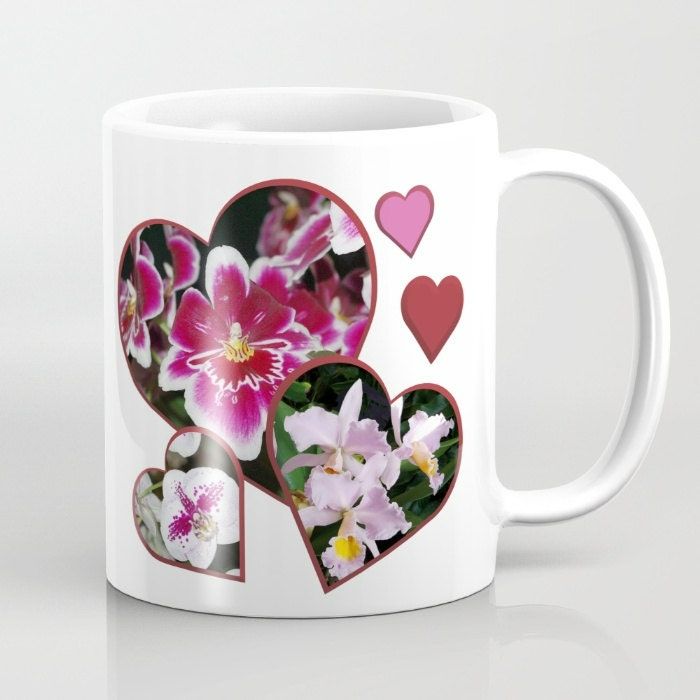 11 oz Ceramic Valentine Orchid Hearts Mug 11 oz Ceramic Valentine Orchid Hearts Mug
