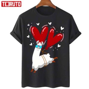Alpaca Heart Love Valentines Day Unisex Sweatshirt 3