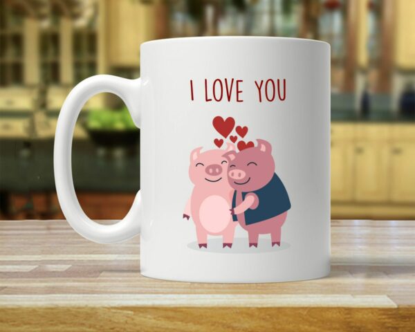 Anniversary Pig I Love You Valentines Day Mug