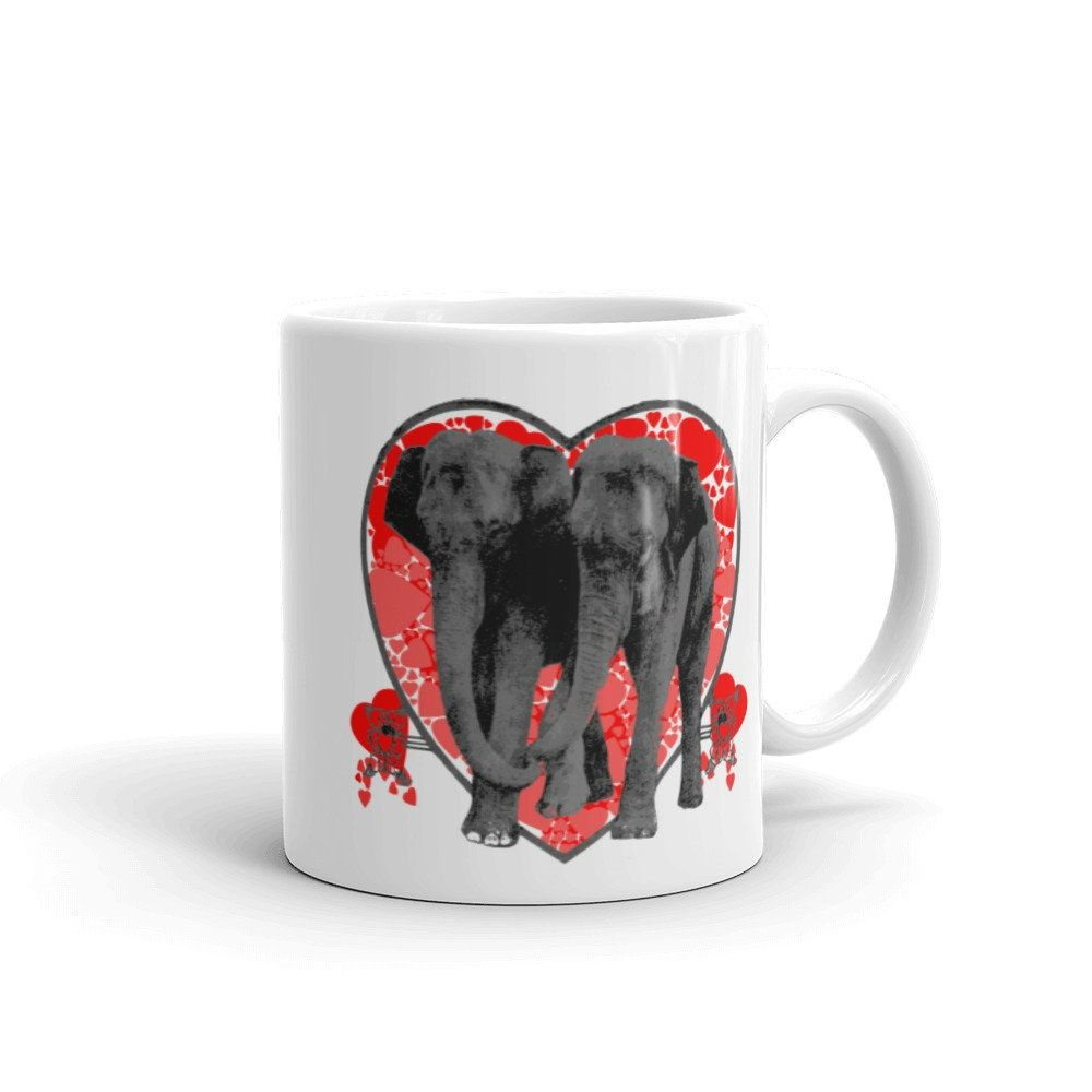 Asian Elephant Lovers Valentines Day Coffee Mug Asian Elephant Lovers Valentines Day Coffee Mug