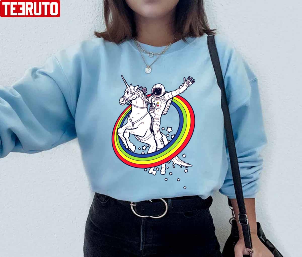 Astronaut Riding Unicorn Through The Rainbow Valentine Lgbt Unisex Sweatshirt Astronaut Riding Unicorn Through The Rainbow Valentine Lgbt Unisex Sweatshirt