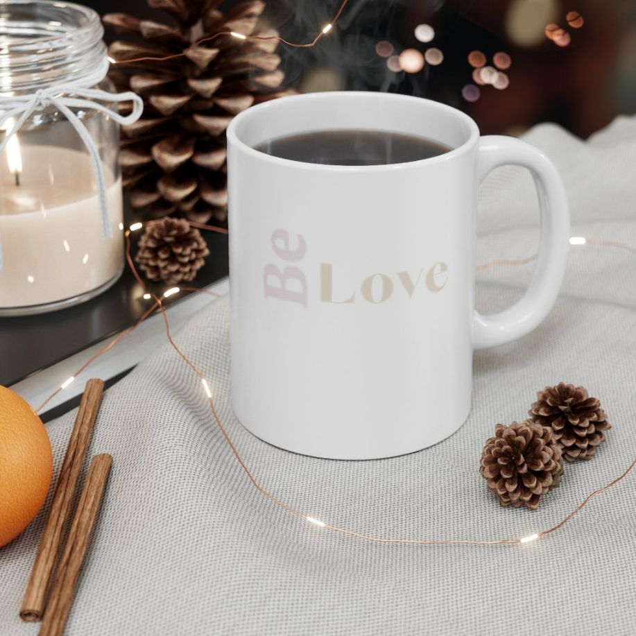 Be Love Minimalist White Ceramic Cup Valentine Mug Be Love Minimalist White Ceramic Cup Valentine Mug