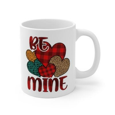 Be Mine With Buffalo Plaid Hearts Mug Be Mine With Buffalo Plaid Hearts Mug