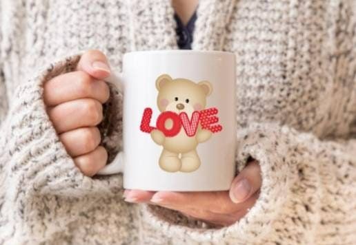 Bears Holding LOVE Mug Valentines Bears Holding LOVE Mug Valentines