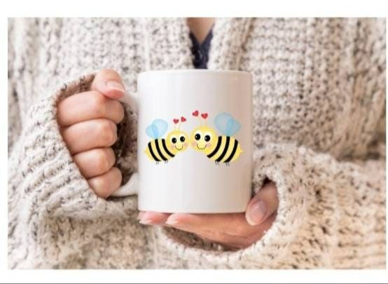 Bees Love Mug Valentines Romantic Bees Love Mug Valentines Romantic