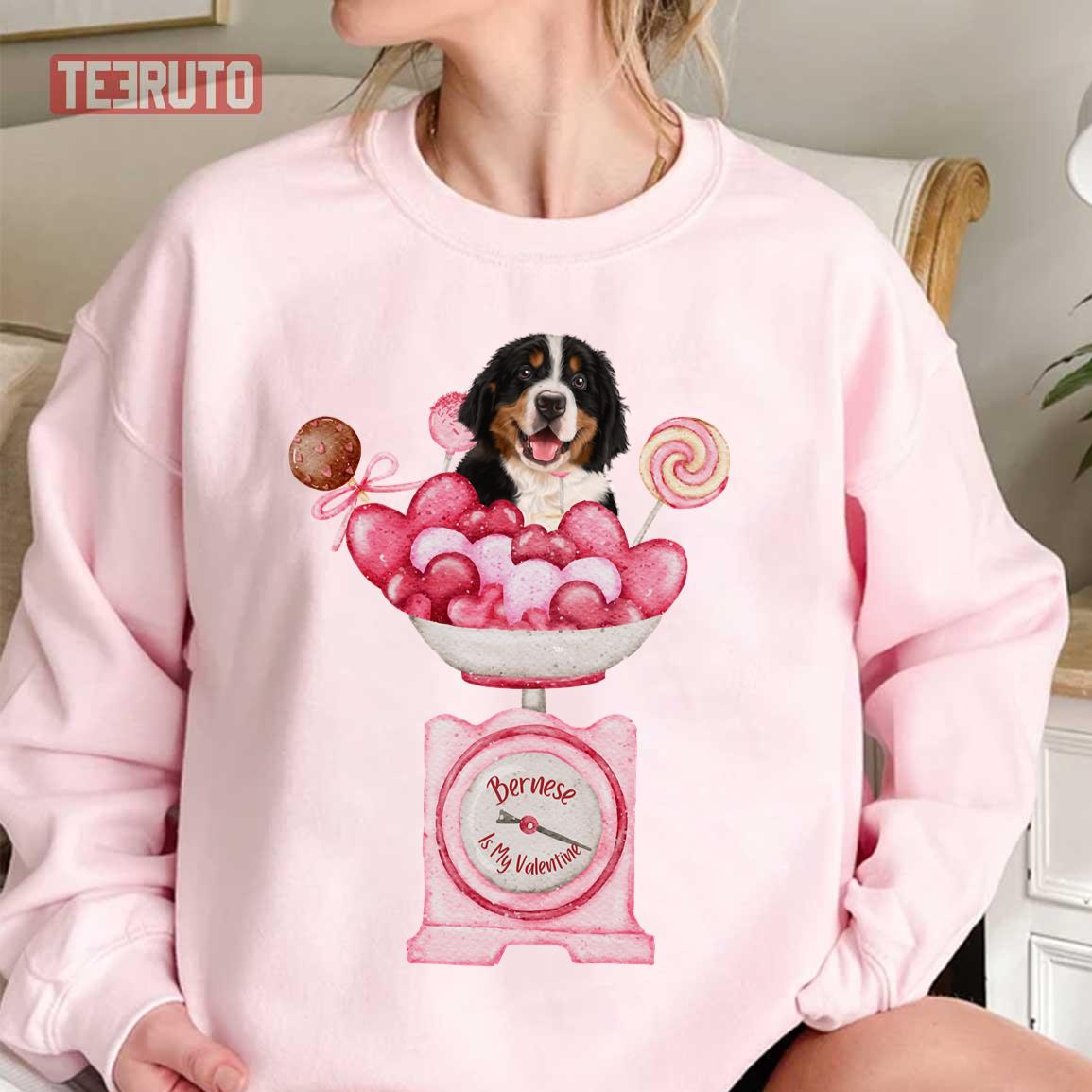 Bernese Mt. Dog Is My Valentine Pink Unisex Sweatshirt Bernese Mt. Dog Is My Valentine Pink Unisex Sweatshirt