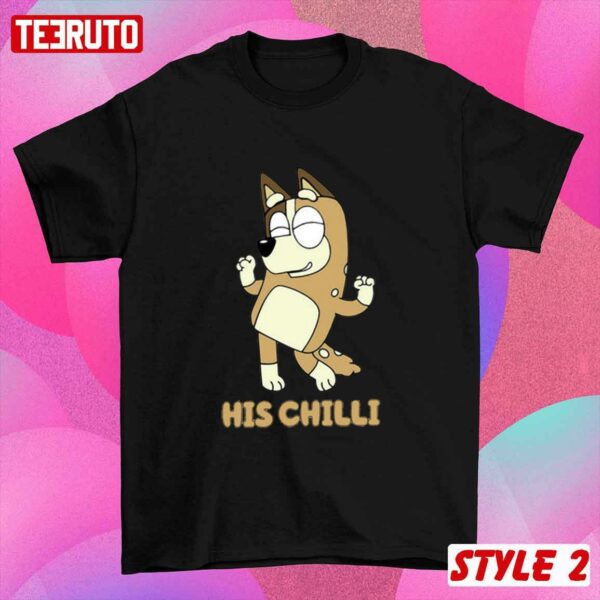 Bluey Family Her Bandit His Chilli Valentine Couple Matching T-Shirt