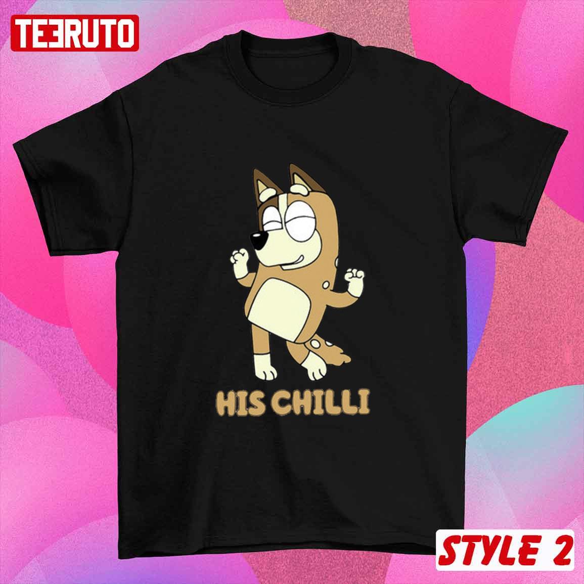 Bluey Family Her Bandit His Chilli Valentine Couple Matching T-Shirt Bluey Family Her Bandit His Chilli Valentine Couple Matching T-Shirt