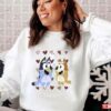 Bluey Heart Valentine Couple Husband And Wife Unisex Sweatshirt Unisex T-Shirt