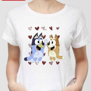 Bluey Heart Valentine Couple Husband And Wife Unisex Sweatshirt Unisex T-Shirt