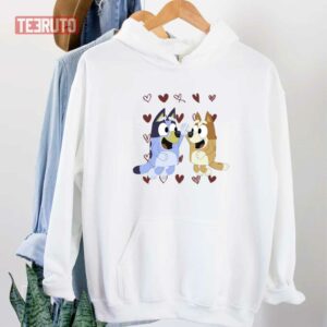 Bluey Heart Valentine Couple Husband And Wife Unisex Sweatshirt Unisex T Shirt 3