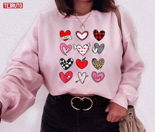 Buffalo Plaid Valentine Leopard Hearts Unisex Sweatshirt