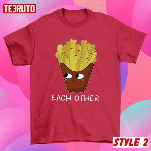 Burger And Fries Made For Together Valentines Day Matching Couple Sweatshirt