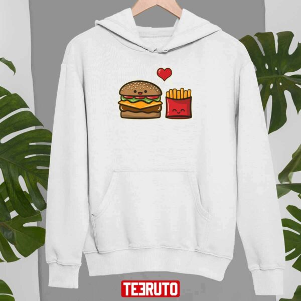 Burger And Fries Valentine Couple Unisex Sweatshirt