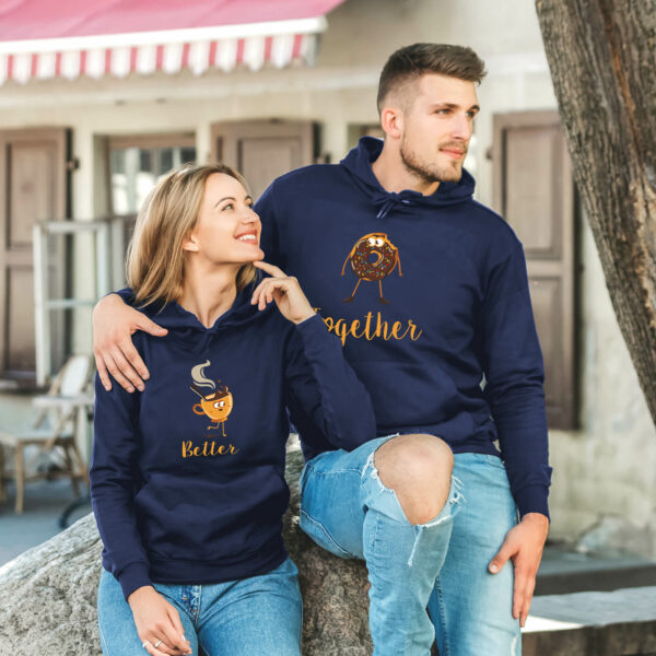 Couple Hoodies Better Together Coffee Doughnut
