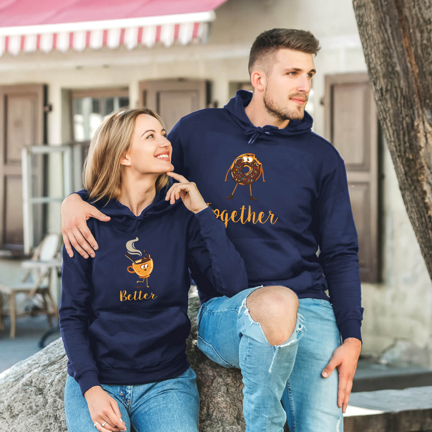 Couple Hoodies Better Together Coffee Doughnut Couple Hoodies Better Together Coffee Doughnut