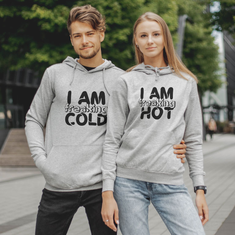 Couple Hoodies Cold and Hot Couple Hoodies Cold and Hot