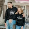 Couple Hoodies Crown King Queen