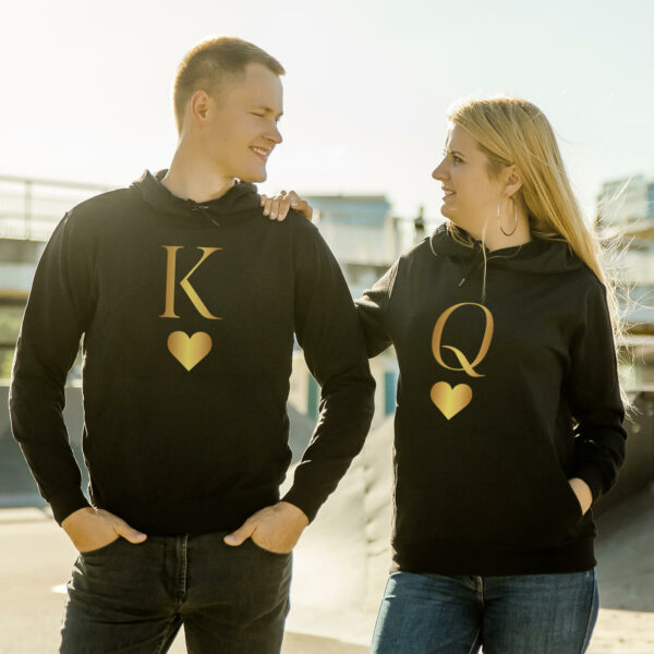 Couple Hoodies King Queen Hearts