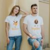Couple T-shirts Coffee And Doughnut