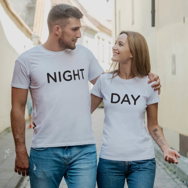 Couple T-shirts Day And Night Couple T-shirts Day And Night
