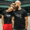 Couple T-shirts I Love You To The Moon And Back