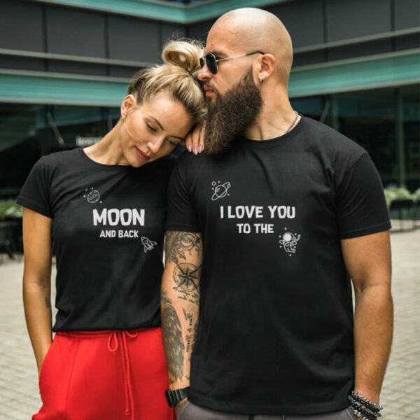 Couple T-shirts I Love You To The Moon And Back
