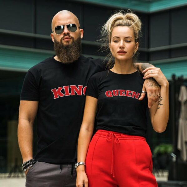 Couple T-shirts King and Queen Vintage