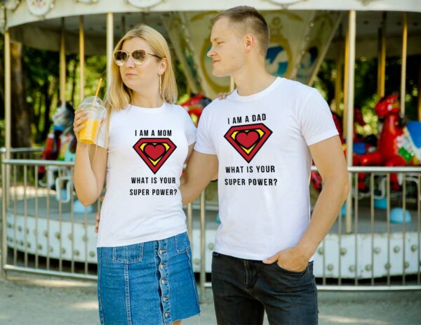 Couple T-shirts Mom And Dad Super Power