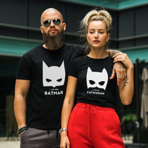 Couple t-shirts Batman &amp Catwoman