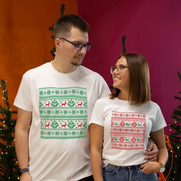 Couple t-shirts Christmas Ornaments