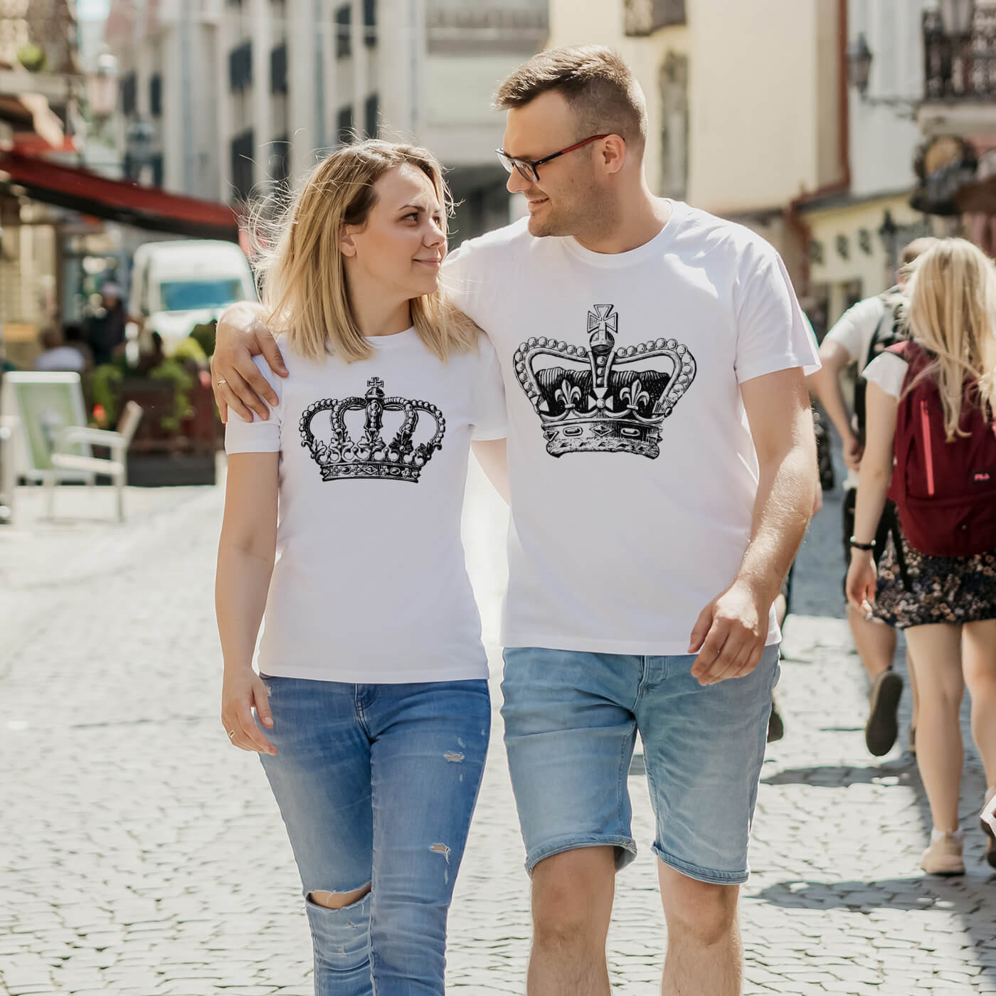 Couple t-shirts Crown King Queen Couple t-shirts Crown King Queen
